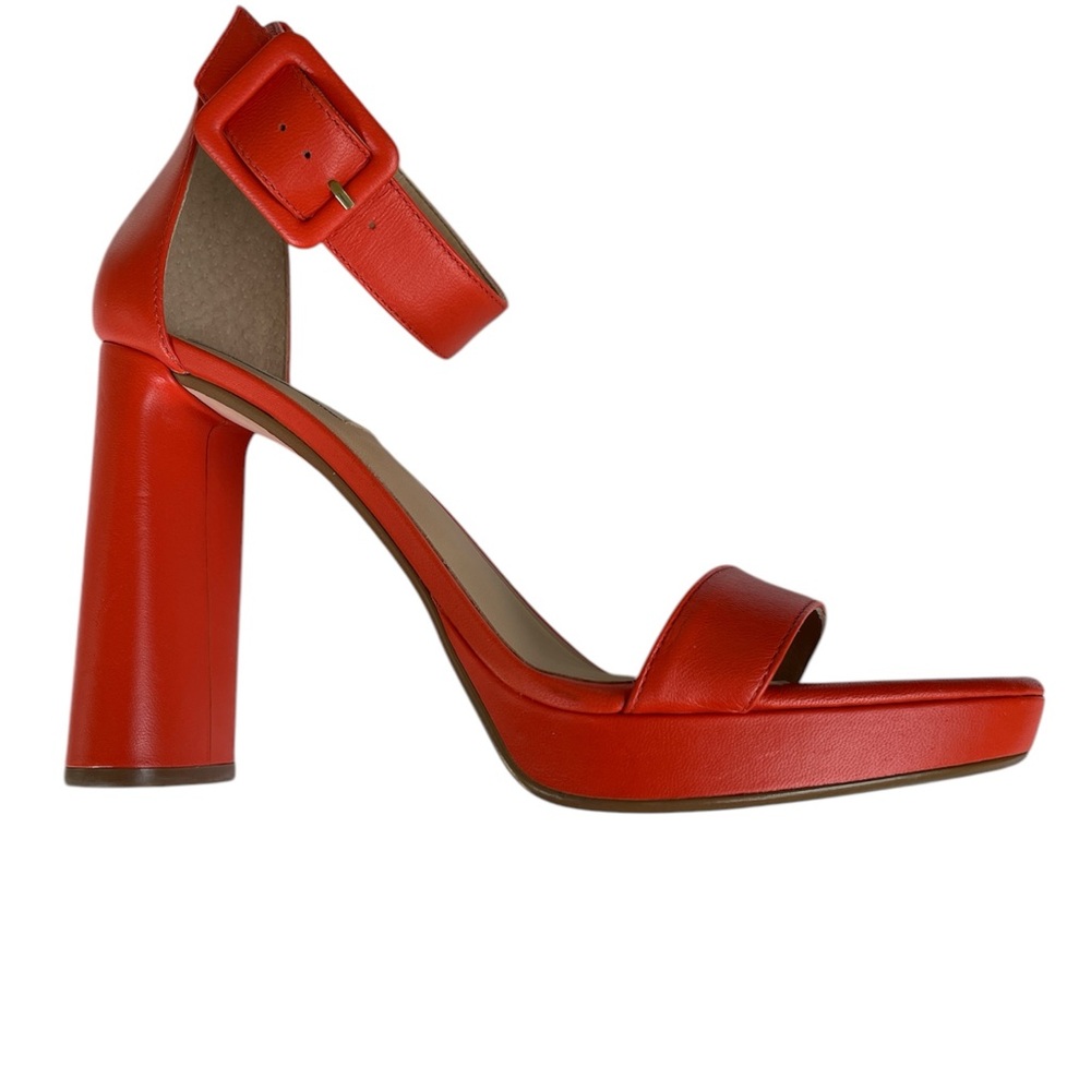 Red Block Heel Sandals